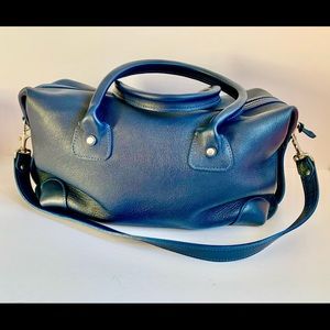 Fletcher bag, navy blue, cow skin, hand made